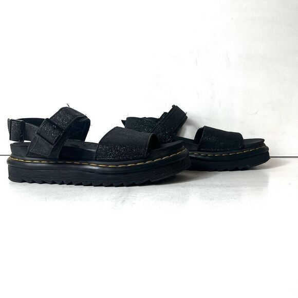 Dr. Martens Womens Voss GLTR Black Chunky Open Toe Buckle Sandals Size 9 Leather - Picture 4 of 12